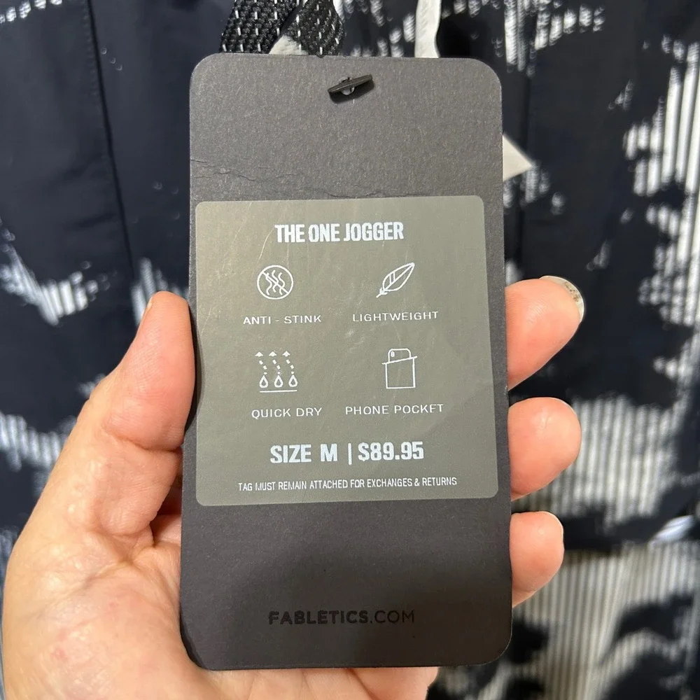 Fabletics Mens The One Jogger Black White Tie Dye Stripe PT2252152-8771-22240 M - Picture 7 of 9